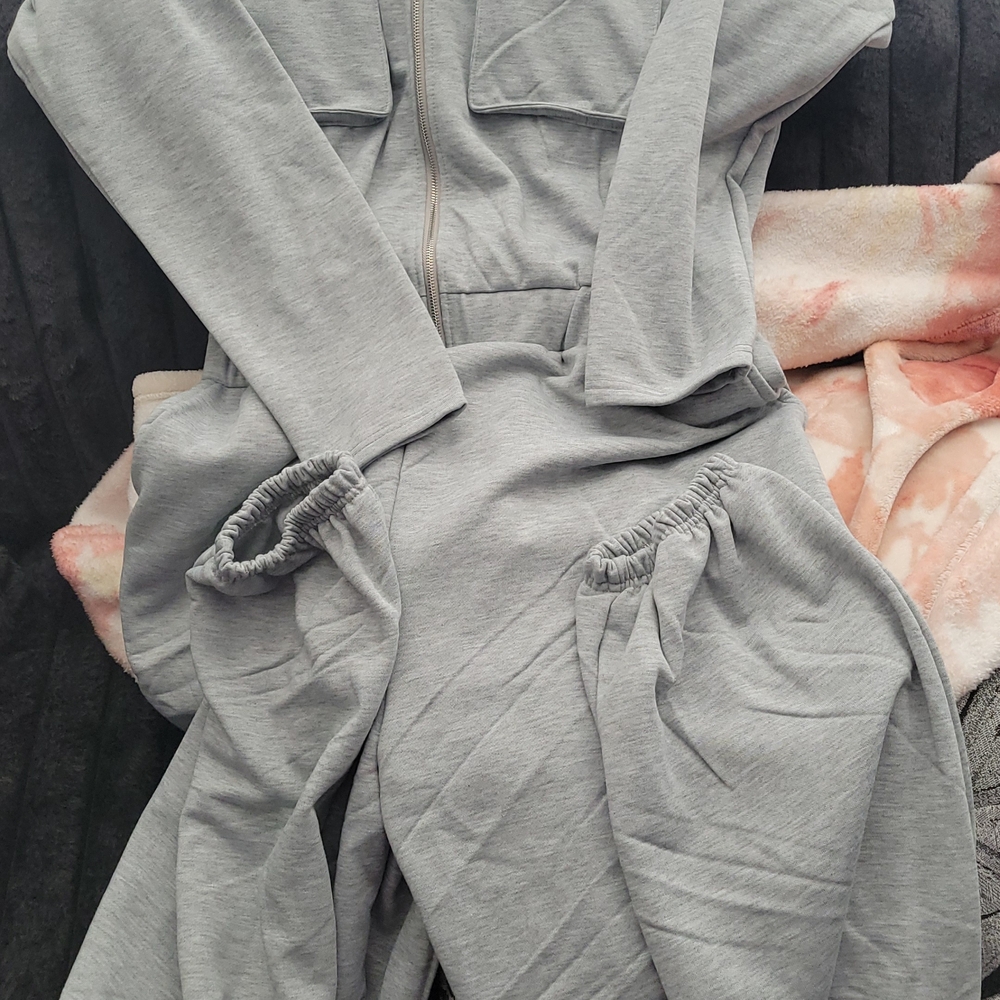 Fashion Nova Light Gray Jumpsuit